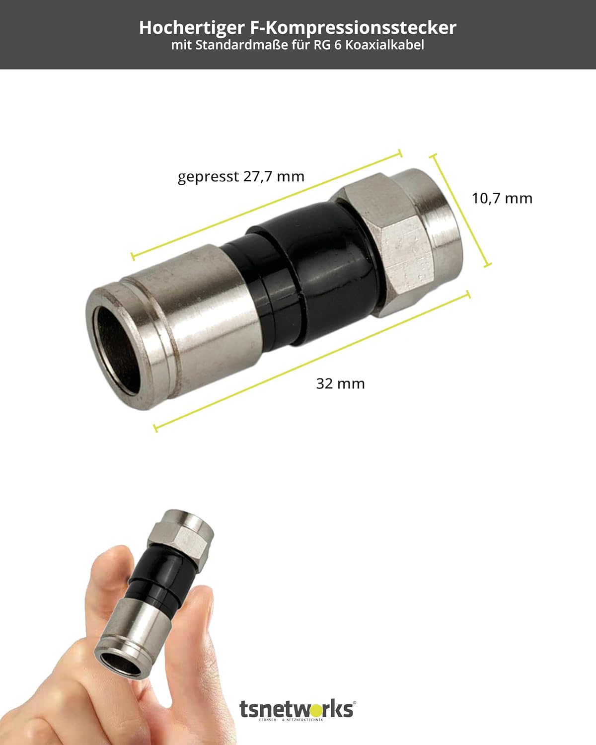 F ERKEK RG6 KONNEKTÖR SİYAH RENK