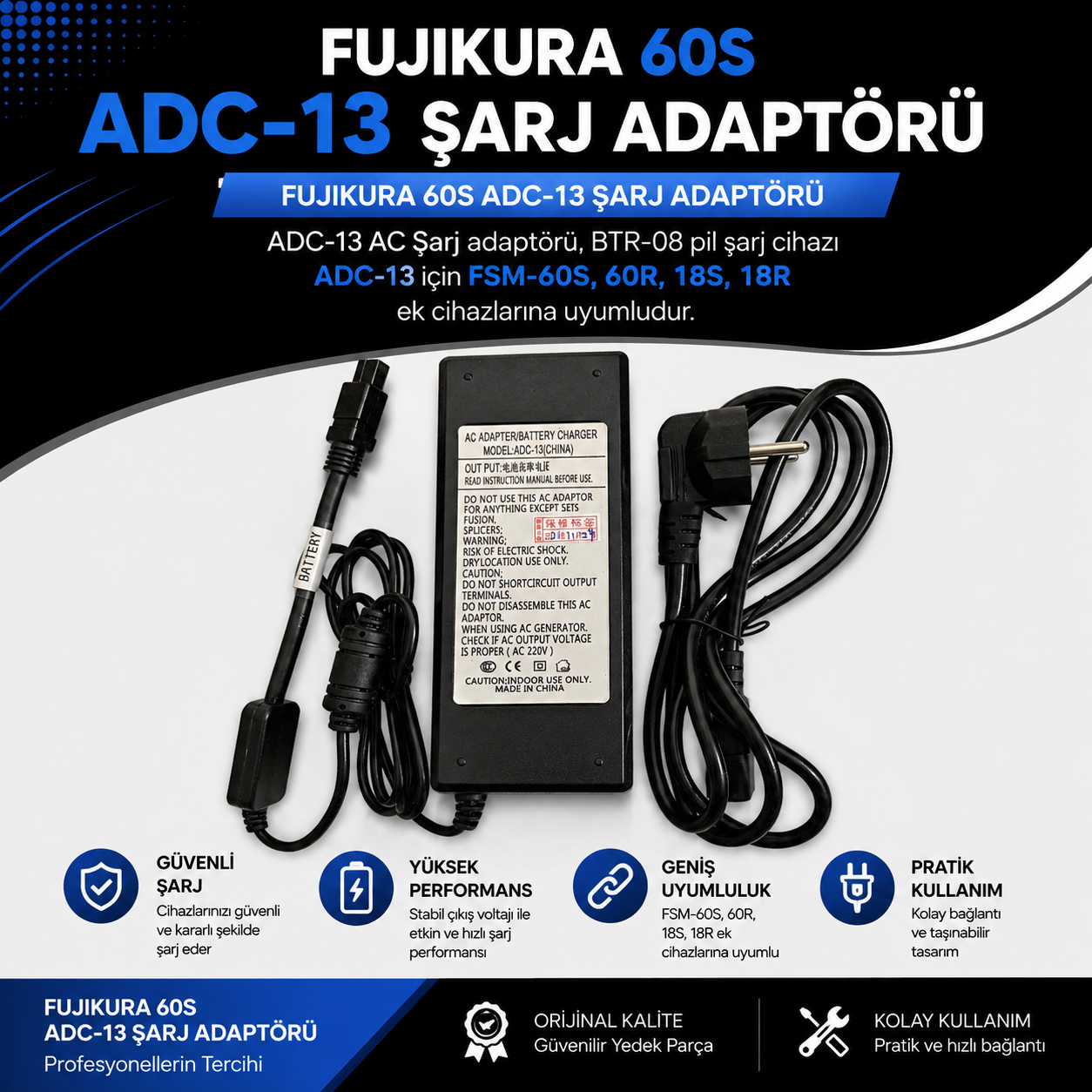 Fujikura 60S ADC-13 Uyumlu Şarj Adaptörü