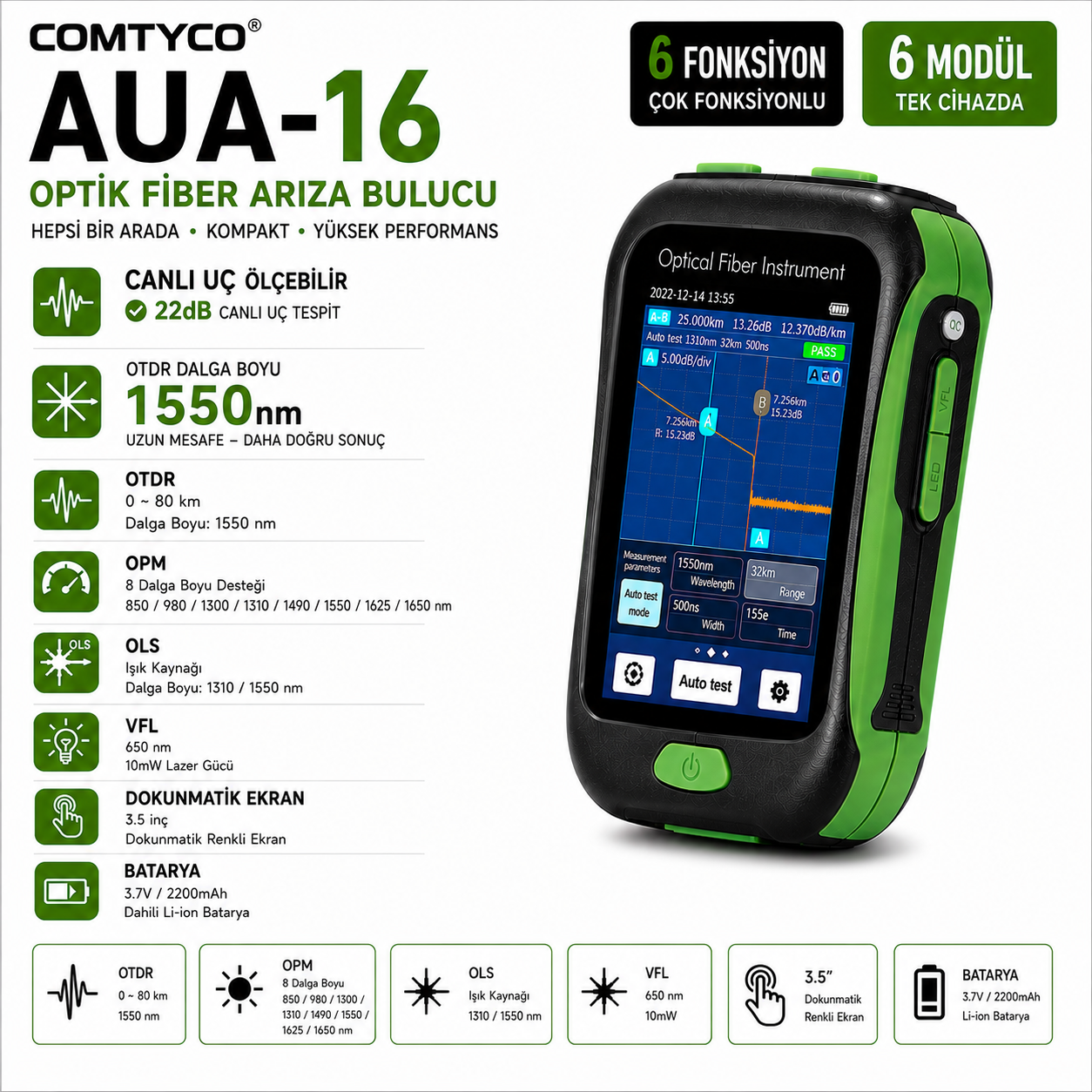 Comptyco AUA-16 1550nm Mini OTDR