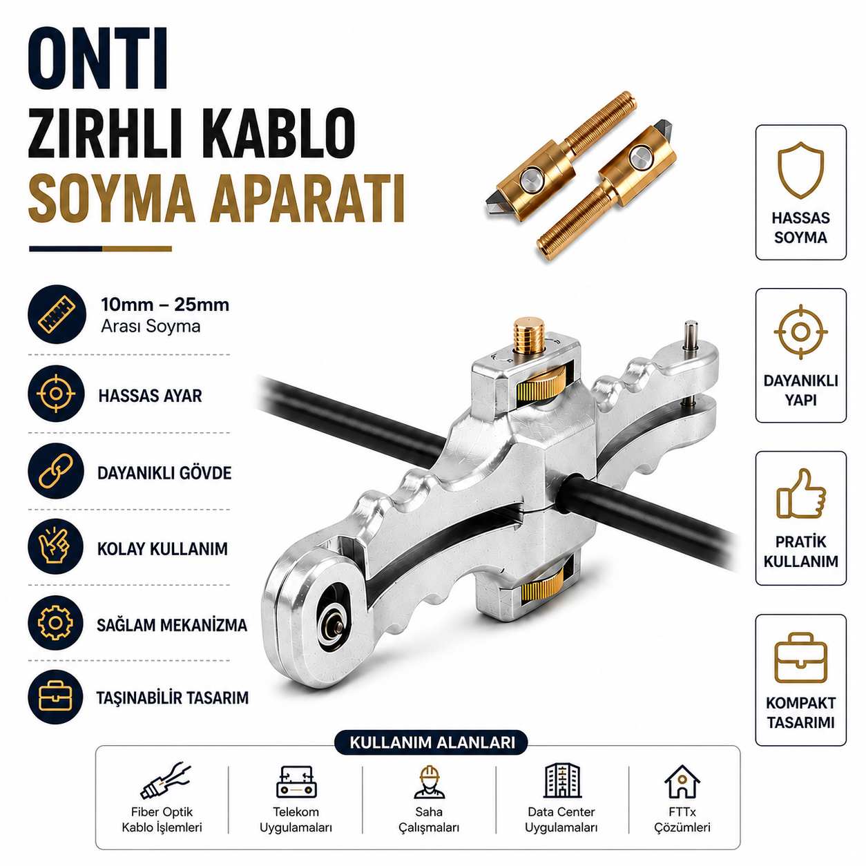 Onti Çift Taraflı Zırh Yarma Aparatı