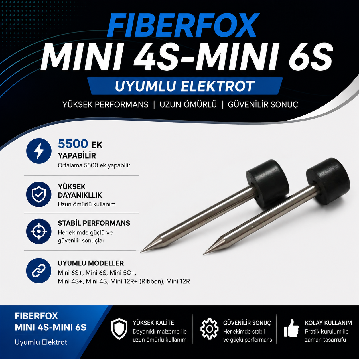 Fiberfox Mini 4S-Mini 6S Uyumlu Elektrot