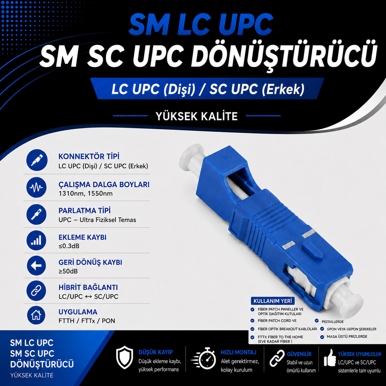 SM LC UPC SM SC UPC Dönüştürücü