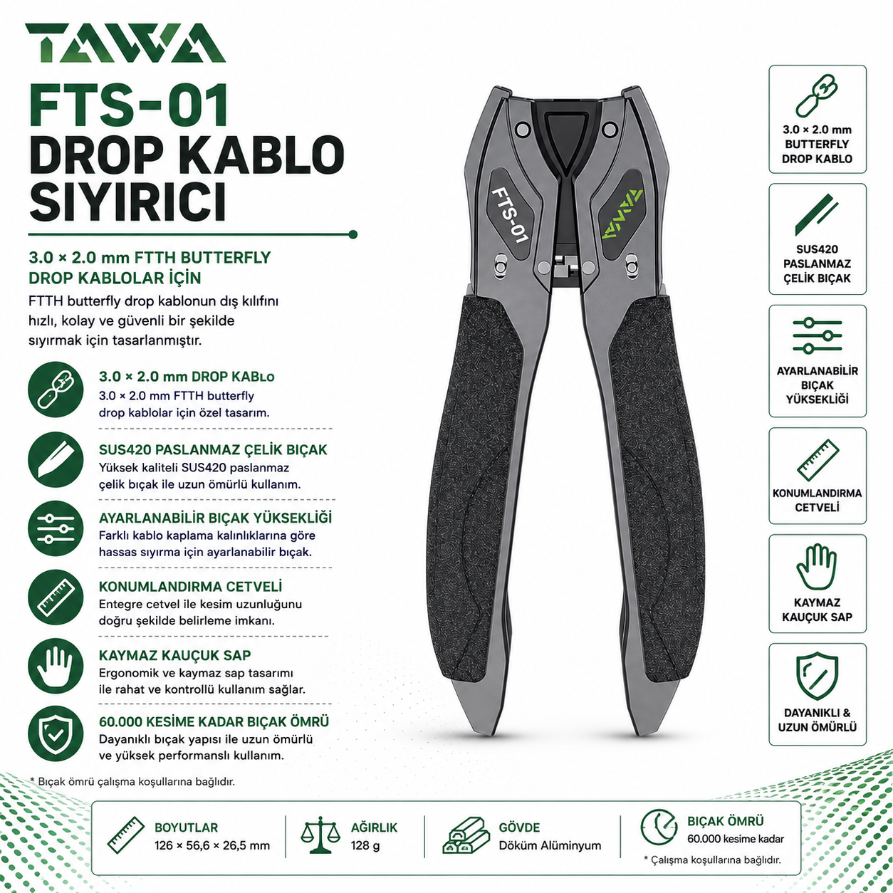 Tawa FTS-01 Askı Telli Kablo Soyucu