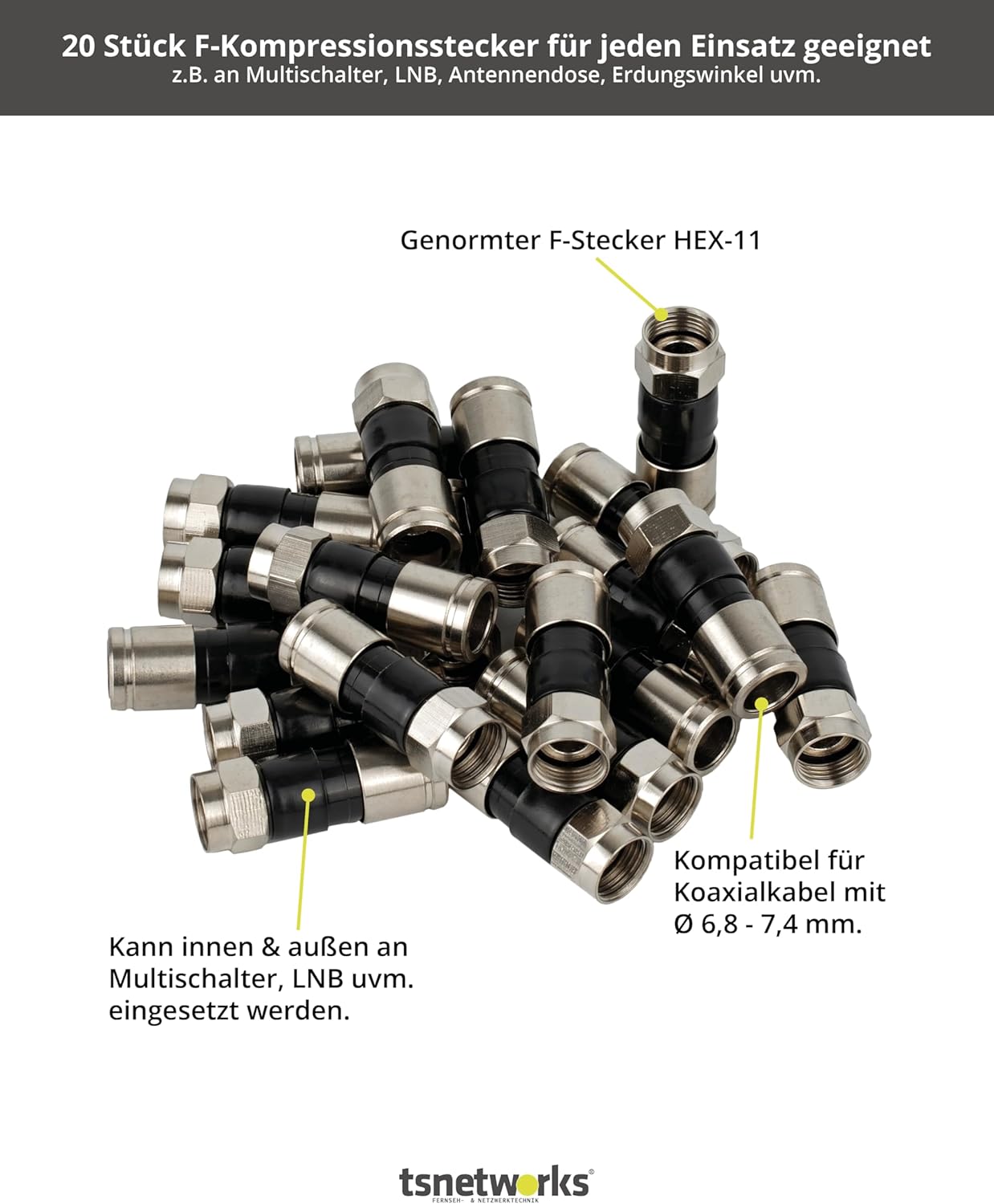 F ERKEK RG6 KONNEKTÖR SİYAH RENK