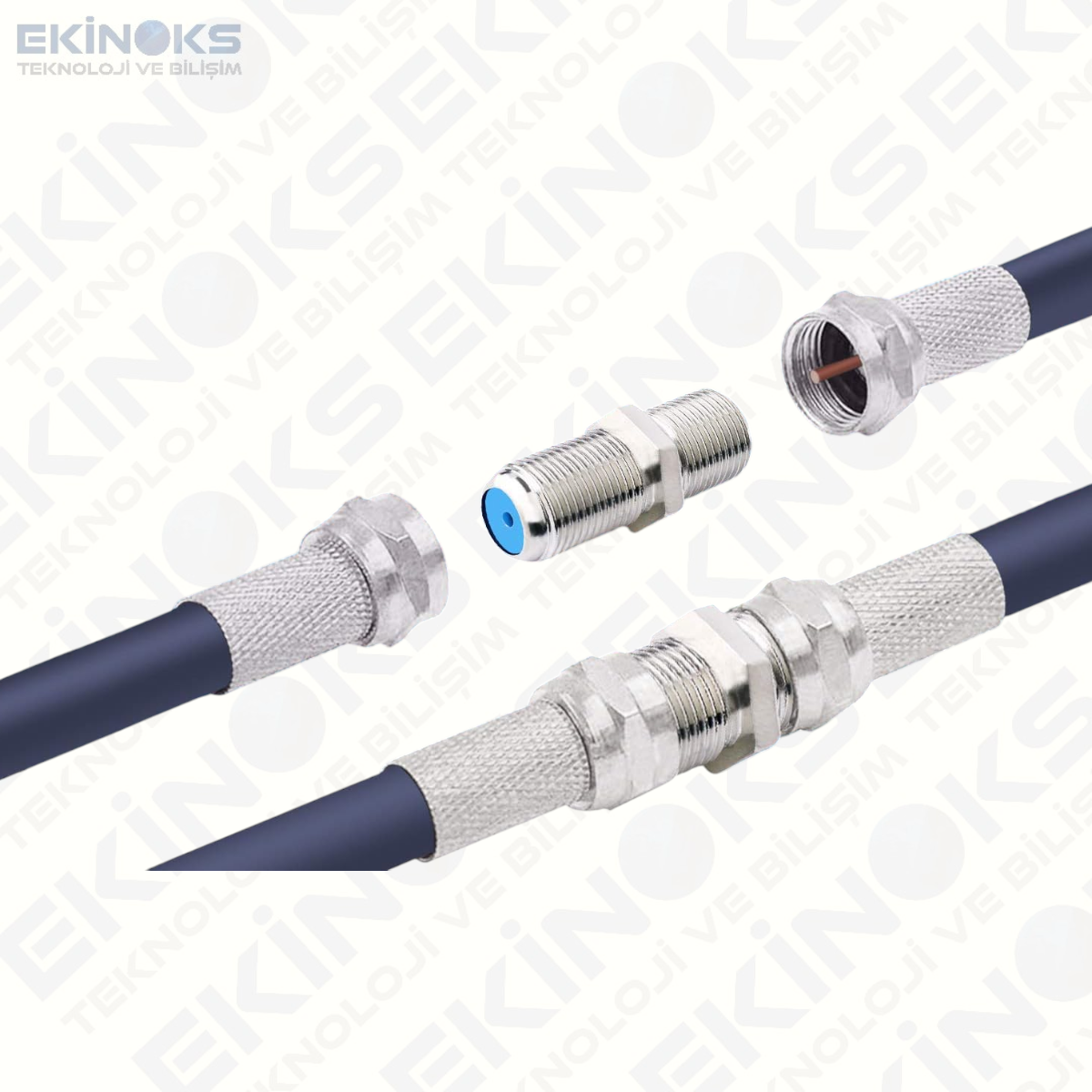 27mm F Dişi - F Dişi TV Ara Konnektör  Metal F/F Adaptör (50'Lİ Paket)