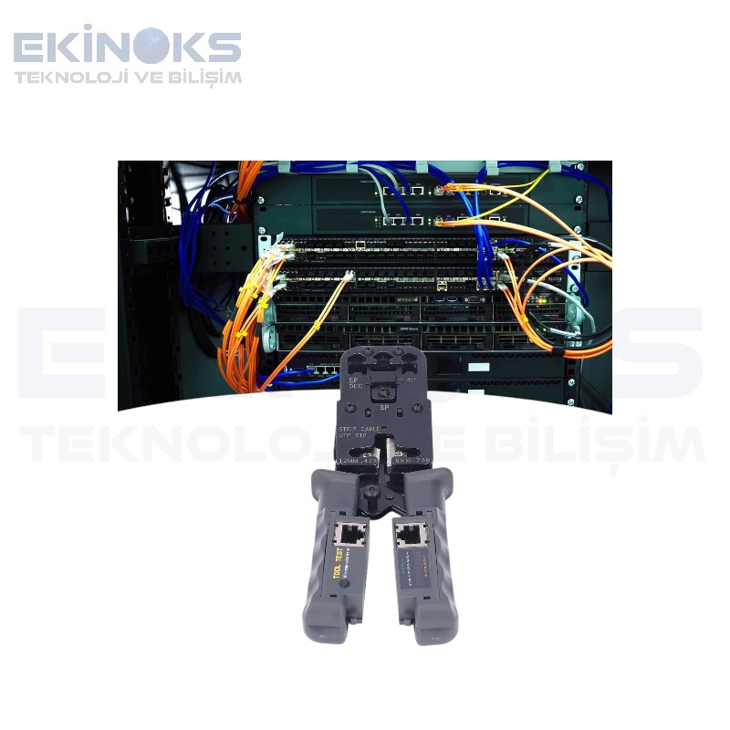 RJ45 RJ12 RJ11 Kablo Test Cihazı Ve Sıkma Pensesi