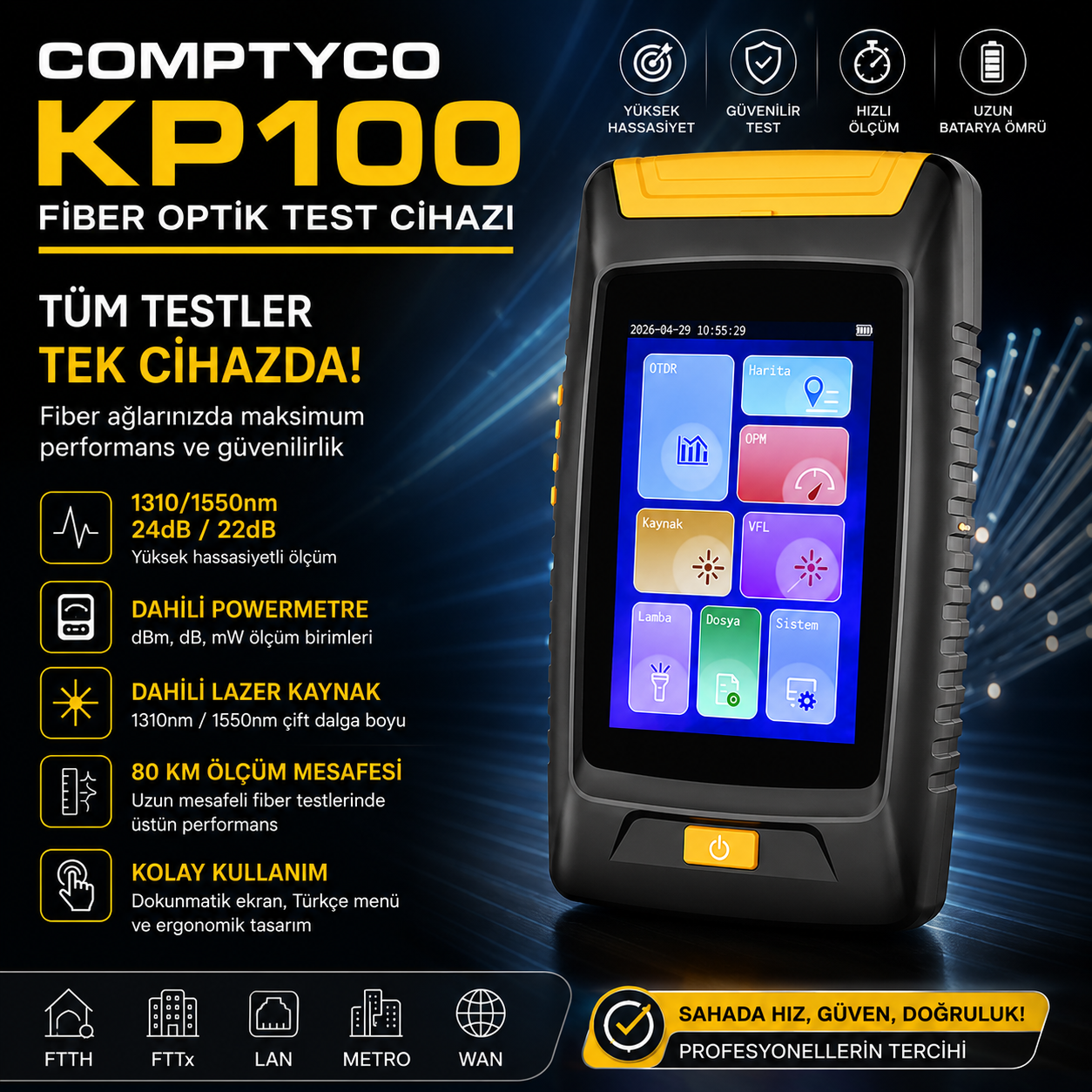 COMPTYCO KP100-D 1310/1550nm Mini OTDR
